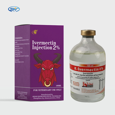 Inyección inyectable veterinaria de Ivermectin el 1% de las drogas para las enfermedades parásitas 50ml 100ml del ganado y de los cerdos