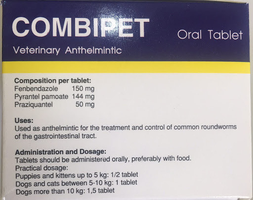 El parásito anti del bolo de la tableta del pamoate veterinario de Praziquantel Pyrantel para los gatos persigue la tableta intestinal de Drontal de los gusanos