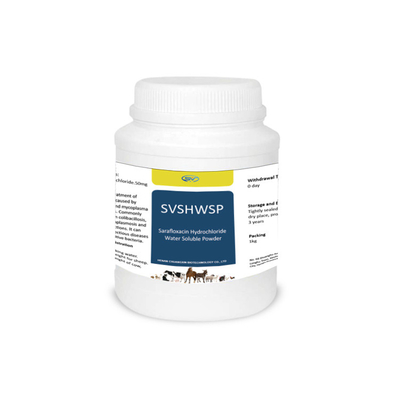 Antibióticos por vía oral solubles en agua Sarafloxacina clorhidrato en polvo soluble en agua