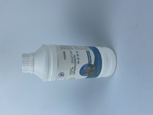 Droga antibacteriana líquida amarilla clara gastrointestinal de la solución oral de Ciprofloxacln el 10%