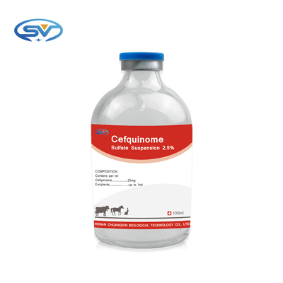 Cefquinome sulfata 2,5% drogas inyectables veterinarias de la suspensión para los gatos de los perros de los caballos de las ovejas de los becerros del ganado