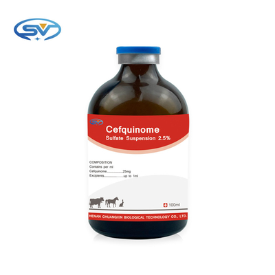 Cefquinome sulfata 2,5% drogas inyectables veterinarias de la suspensión para los gatos de los perros de los caballos de las ovejas de los becerros del ganado