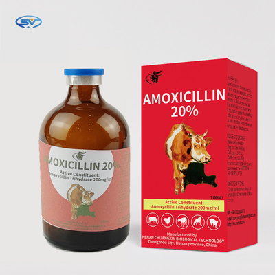 Fuente inyectable veterinaria de la inyección de la amoxicilina el 20% de las drogas de fabricantes chinos
