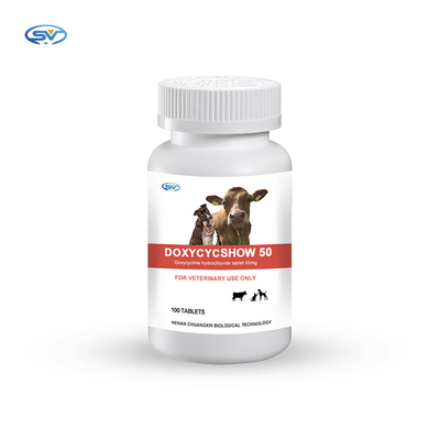 Medicina veterinaria de la tableta 50mg del bolo del ácido clorhídrico del Doxycycline para el animal doméstico