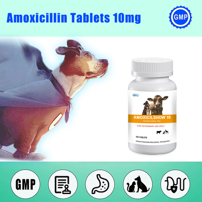 La amoxicilina veterinaria de la veterinaría de la tableta del bolo hace tabletas 10mg antivirus para el perro