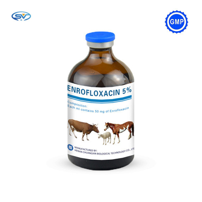 Inyección inyectable veterinaria 50mg 50ml/100ml de Enrofloxacin de las drogas para los caballos del ganado