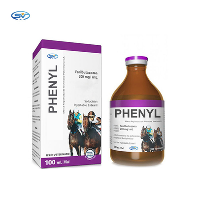Solución inyectable inyectable veterinaria de Phenylbutazone el 20% de las drogas para el uso de los caballos, 100ml