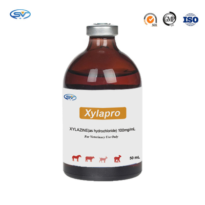 Inyección hidroclórica inyectable veterinaria de las drogas 100mg Xylazine para los caballos y sedativos y antiemético del Cervidae